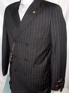 NEW ARRIVAL Falcone Mob Black Pinstripe Double Breasted Mens Suit