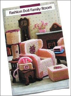 Annies FASHION DOLL FAMILY ROOM Pattern Book Barbie Size Pool Table 