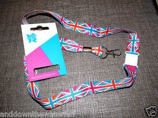 London 2012 Olympics Lanyard Union Jack Flag Ticket Holder Neck Tie 