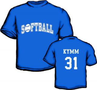 Softball Shirt Custom Made T Shirt With Your Name & # Tee Small Royal 