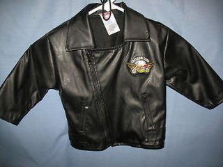 BEAUTIFUL PARK BENCH KIDS FAUX LEATHER MOTORCYCLE JACKET BLACK FREDOM 
