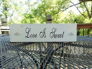 Rustic Reception Wedding Love is Sweet Candy Bar CakeTable Sign 