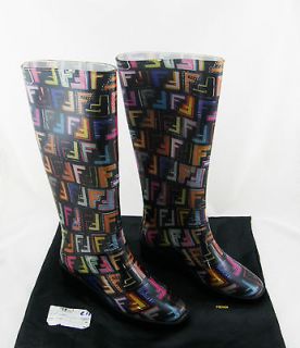 385 FENDI Multicolor ZUCCA LOGO Fashion Womens Boots Shoes 40 / 9