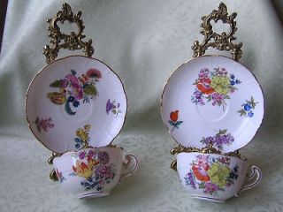   Antique Porcelain Cups&Saucers Manufactur Emil Fischer Budapest 1880