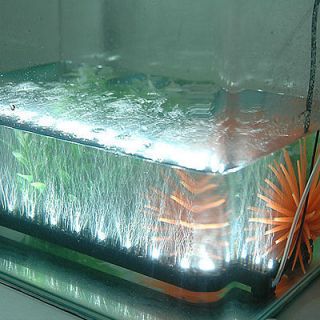 Aquarium Fish Tank Air Tube 12 White LED Submersible Airstone Bubble 