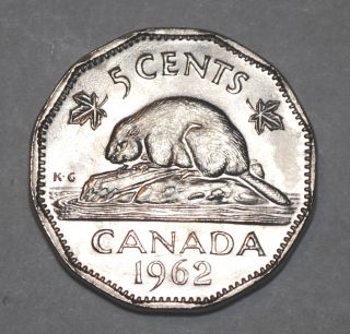 Canada 1962 5 cents Nice UNC Five Cents Canadian Nickel