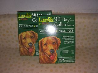 HARTZ LONGLIFE 90 DAY FLEA &TICK COLLAR FOR DOGS 21 NECK 2 BOX LOT
