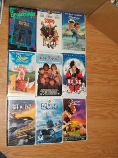 LOT OF CHILDRENS MOVIES~9 VHS~BABE~FLIPPER~FREE WILLY~LITTLE RASCALS 