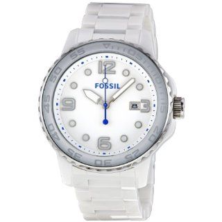 Fossil Mens CE5009 Ceramic White Dial Watch Watches 