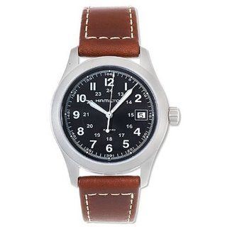 Hamilton Mens H68481533 Khaki III Leather Watch Watches 