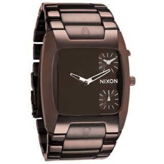 Nixon Banks Leather Watch   Mens Brown, One Size Watches 