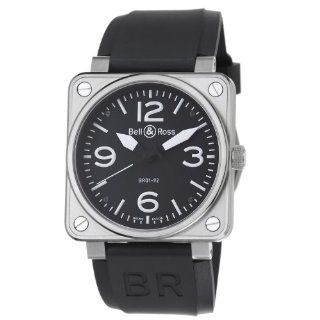   BR01 92STEEL Aviation Black Rubber Strap Watch: Watches: 