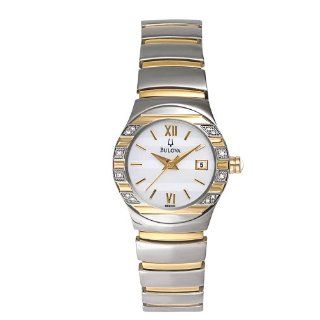 Bulova Womens 98R000 Diamond Case Calendar Watch: Watches: 