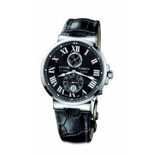 Ulysse Nardin Executive Dual Time Automatic Black Leather Mens Watch 