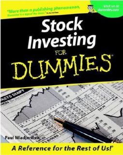 Stock Investing for Dummies by Paul Mladjenovic 2002, Paperback