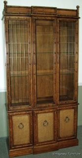   of MARTINSVILLE BAMBOO China Cabinet Mid Century Modern Lighted