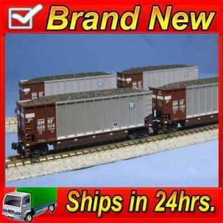   106 4621 N Scale Bethgon Coalporter 8 Car Set BNSF Mineral Red Set #1