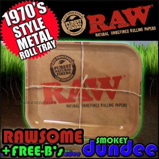 RAW 1970s Style Large Metal Rolling Tray plus RAWSOME freebies 