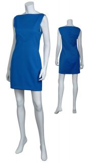 GARETH PUGH Modish Sleek Blue Fitted Day Cocktail Evening Dress 10 NEW