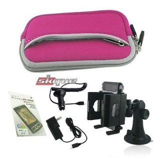 5in1 case bundle accessories for garmin nuvi 4.3 gps Pink