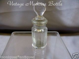MINIATURE PRESSED GLASS SMELLING SALTS or MEDICINE BOTTLE