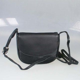 Kleine Damen Leder Handtasche schwarz Umhängetasche 17x14 cm  