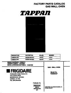 Model # TGB504CFB3 Tappan Tappen/gas wall oven   p5995323366   Burner 