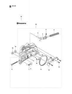 Model # 240 Husqvarna Chain saw   Clutch/oil pump (16 parts)