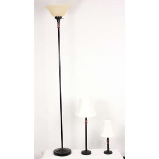Shop Portfolio 3 Piece Brown Lamp Set at Lowes