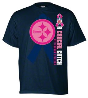 Pittsburgh Steelers Tonal Ribbon Breast Cancer Awareness T Shirt 