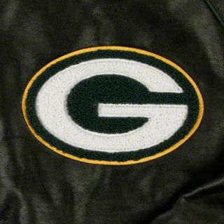 Green Bay Packers Faux Leather Varsity Jacket 