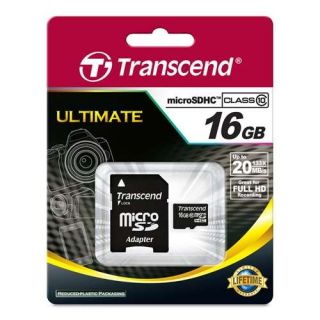 Transcend TS16GUSDHC10 microSDHC Card   16GB, Class 10, Adapter Item 