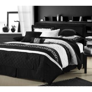 LaCozee Leopard Oversized Comforter Set in Black   LZ CHE BLK
