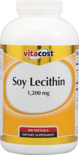 Vitacost Soy Lecithin    1,200 mg   300 Softgels   Vitacost 