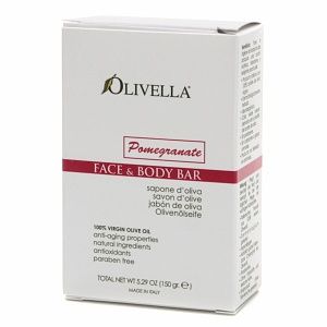 Olivella Face and Body Bar Soap, Pomegrante