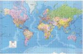 MAP GIANT WORLD POLITICAL MAP LAMIN GWLD  Ebuyer