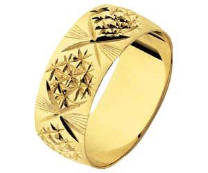 Buy 9ct Gold Diamond Cut Wedding Ring   8mm at Argos.co.uk   Your 