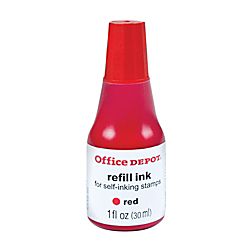 Office Depot Brand Self Inking Refill Ink 1 Oz Red by Office Depot