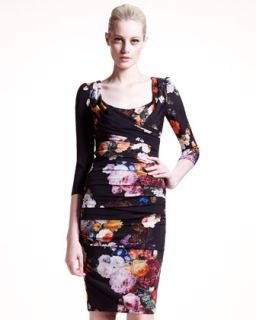 Fitted Floral Dress  