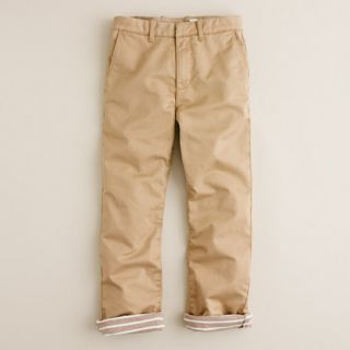 Boys jersey lined broken in chino   sun faded chino   Boys pants 