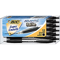 BIC® Atlantis™ Retractable Ballpoint Pens, 1.0 mm, Medium Point 