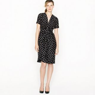 Wrap dress in moon dot   dresses   Womens collection   J.Crew