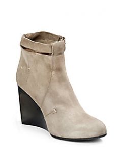 Costume National   Camoscio Suede Wedge Ankle Boots