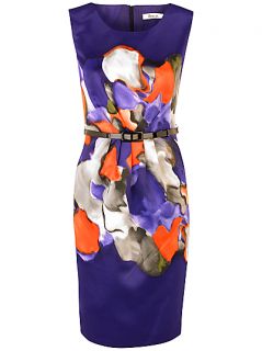 Buy Precis Petite Autumn Bloom Shift Dress, Dark Purple online at 