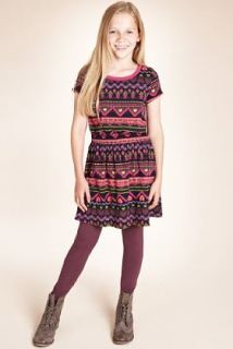 Cotton Rich Navajo Print Dress & Leggings Outfit   Marks & Spencer 