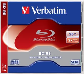 VERBATIM 2x Speed BD RE Blank Blu ray Disc   Single Disc Deals 