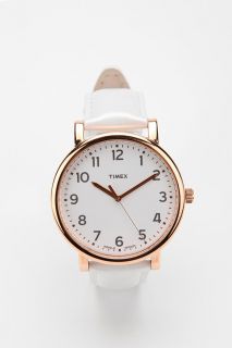 Timex Rose Gold Pearlized Strap Watch   Urban Outfitters
