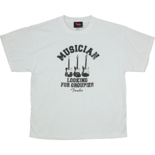 Fender Musician Looking for Groupies T Shirt White Large  Musicians 