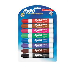 Expo Neon Low Odor Bullet Tip Dry Erase Markers, 5 Assorted Markers