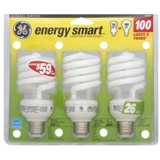 GE CFL Energy Smart Standard 26W Light Bulb   3 Packs (3 bulbs ea 